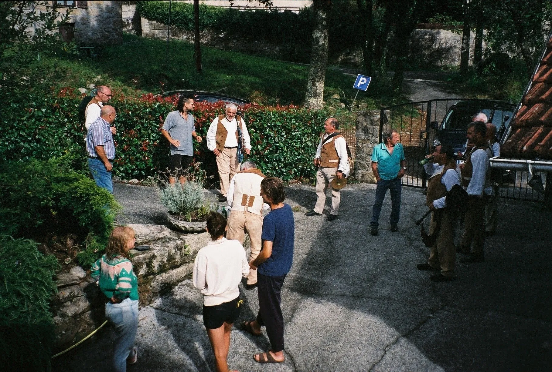 Local traditions. Bagpipers going to all the houses in the village, including Anceu Coliving