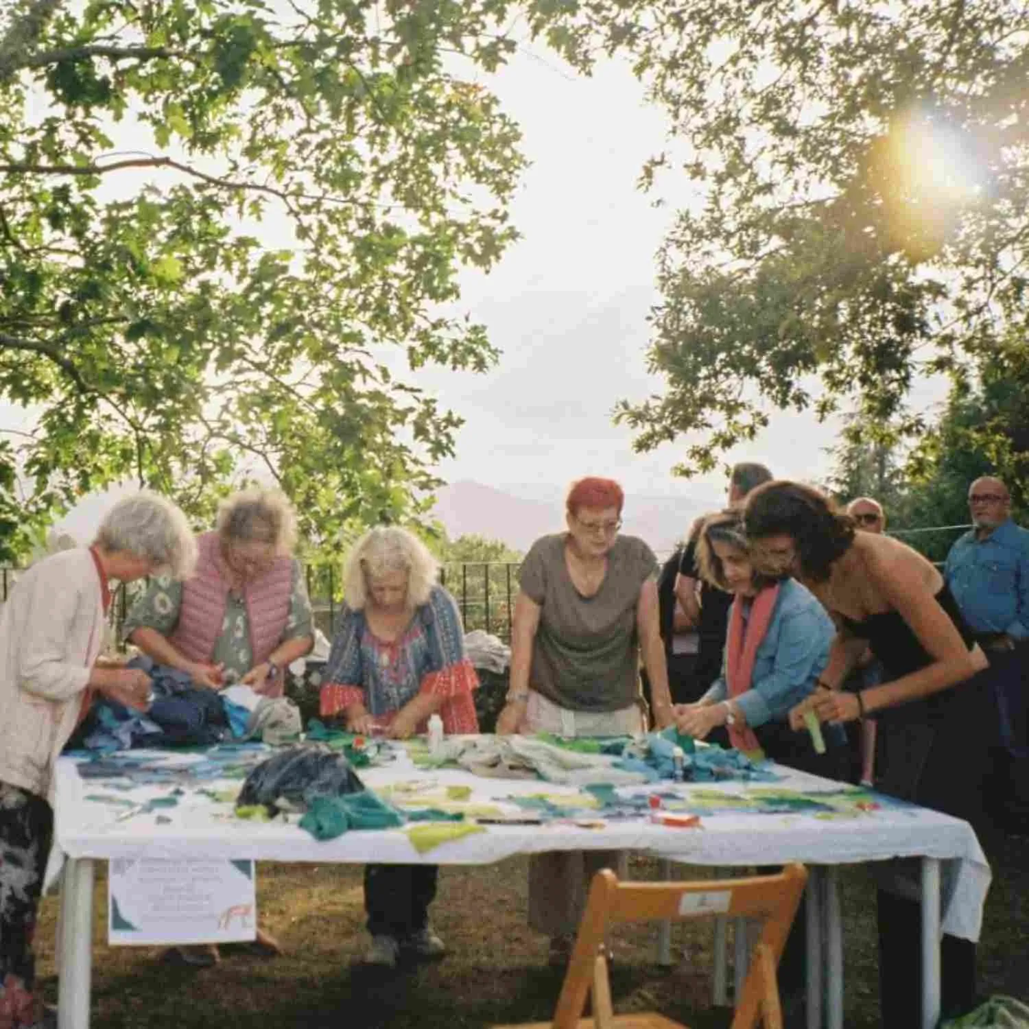 Lotte Van Engelen during an upcycling fashion workshop